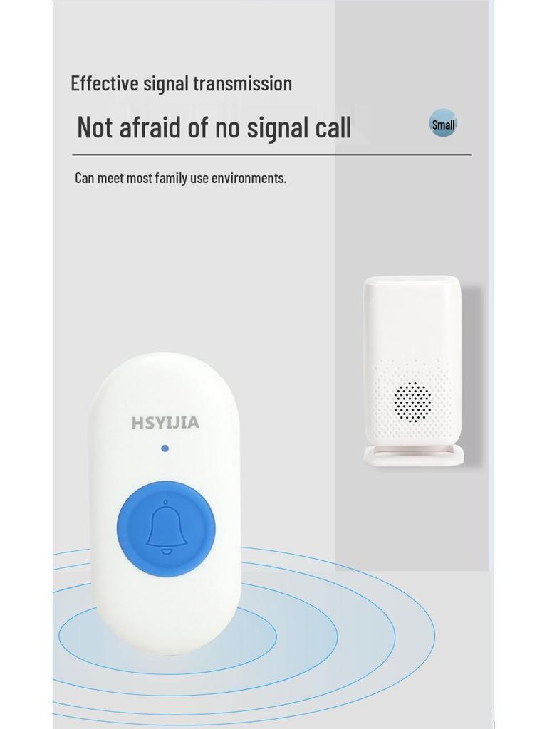 Wireless Emergency Call Button for Elderly - Home Doorbell with Flashing Light & Vibration Alert