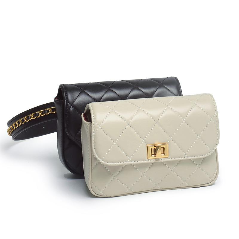 Piele de vițel prim strat Mică Geantă de șold Vânt Parfumat Geantă cu lanț Romb Geantă Mini din Piele Naturală Curea de umăr lată Geantă de piept Geantă de damă