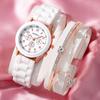 New Women'S Korean Version Of High-End Quartz Watch Simple Classic Silicone Strap Women'S Watch Fashion Set