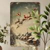 Metal Tin Sign Watercolor Christmas Tree Retro Wall Decor 20x30cm