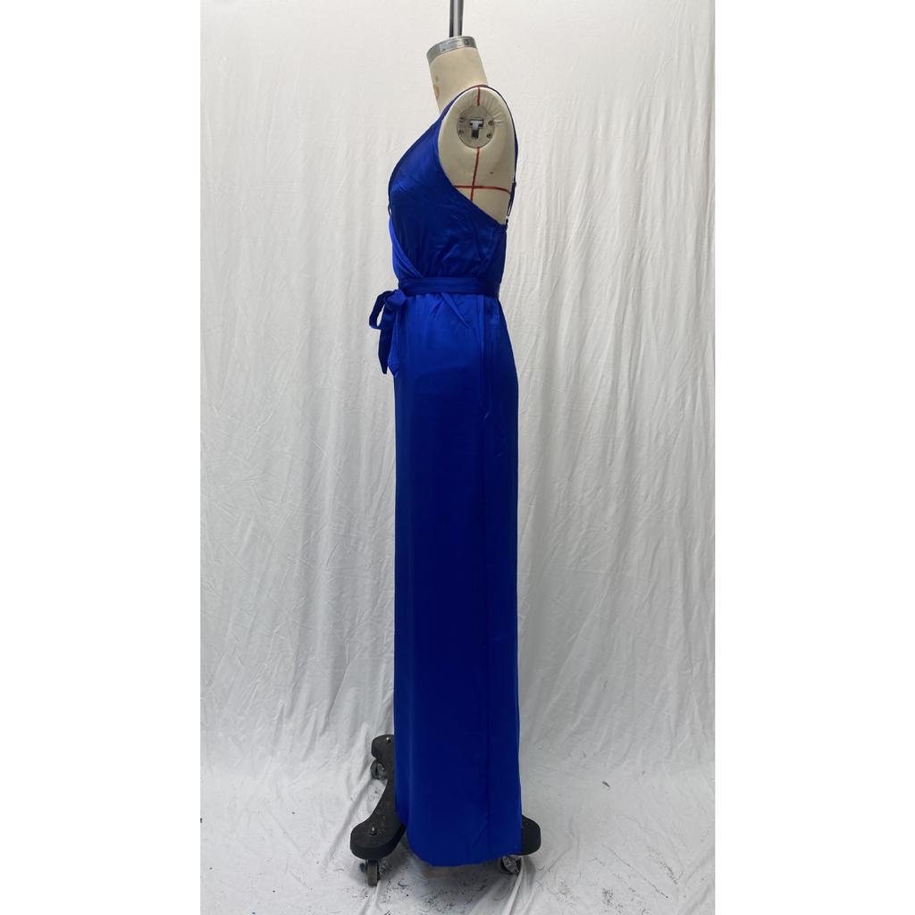 2025 New Women's Sexy V-Neck Slit Maxi Dress, Sleeveless Slit Evening Gown With High Thigh Split, Floor Length Formal Dress For Banquet & Party