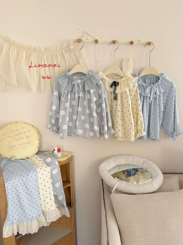 86010 Mädchen Spitzen-Pyjama-Set - Frühjahrs-Kollektion 2026 Klasse A Reiner Baumwollstoff