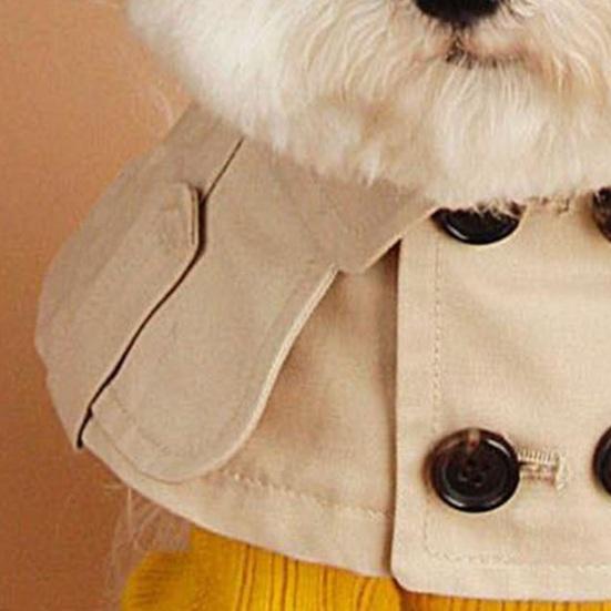 British Style Dog Collar Button Closing Wrinkle-resistant Comfortable To Wear Stylish Breathable Pet Clothing Cape