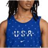 Nike Usa Club Bawełniany Tank Top Męski z Okrągłym Dekoltem z Nadrukiem Logo Niebieski Królewski FN0879-417