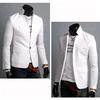 Männer Herbst Einfarbig Revers Kragen Taste Taschen Dekor Business Mantel Blazer