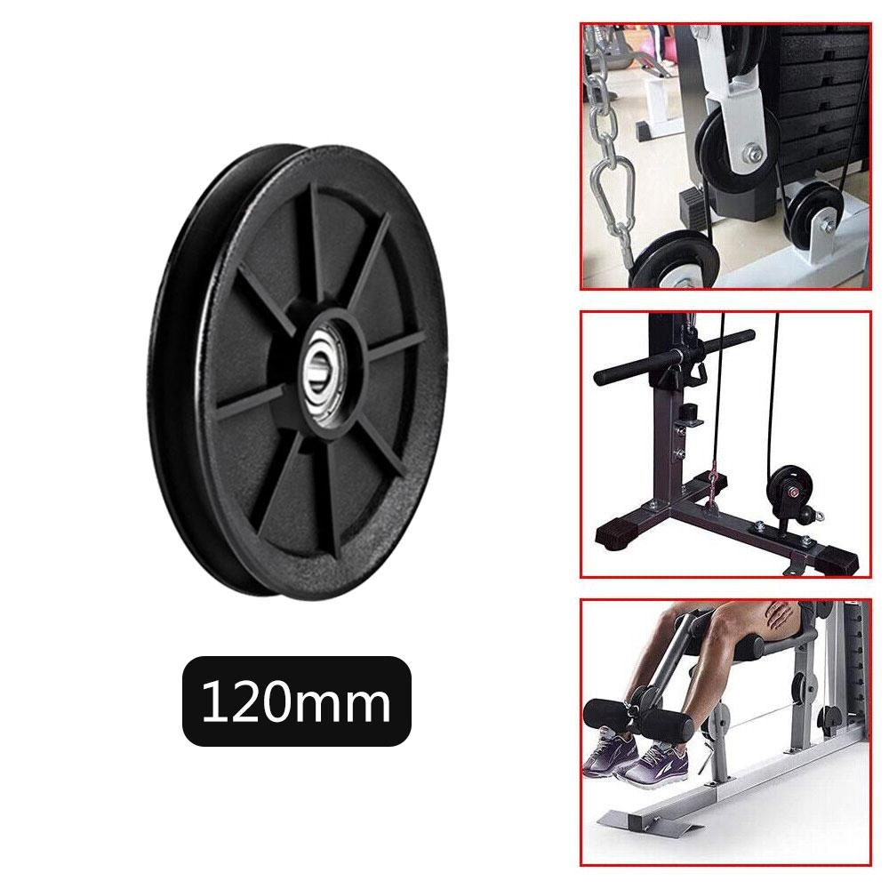 50-160mm Gym Bearing Pulley Wearproof Nylon Bearing Pulley Wheel Cable Universal Fitness Gum Bearing Pulley Fitness Equipment