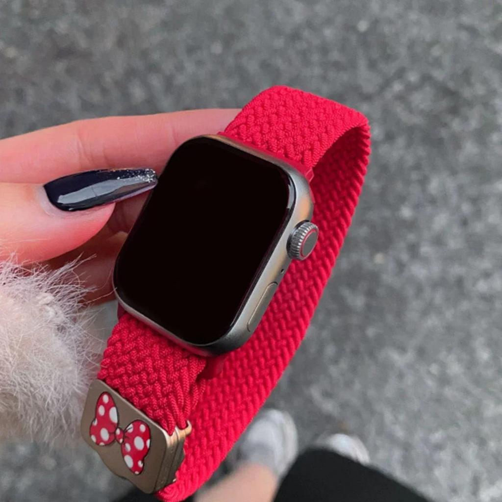 Kreslený roztomilý mašlička magnetický řemínek pro Apple Watch Band Ultra2 49mm 45mm 44 41 42 Correa Band pro Iwatch Series 10 9 8 SE 7 6