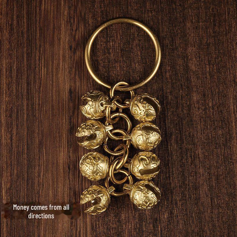 Personalisierter Schlüsselanhänger mit Glocke aus Messing für Männer und Frauen