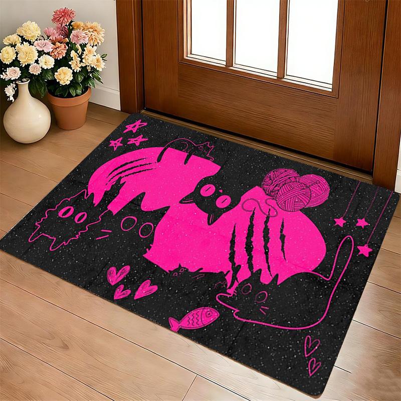 Pink Cat Living Room Nonslip Area Rug Soft Carpet For Bedroom Game Playroom Sofa Office Home Decor Doormat Christmas Gift C92942
