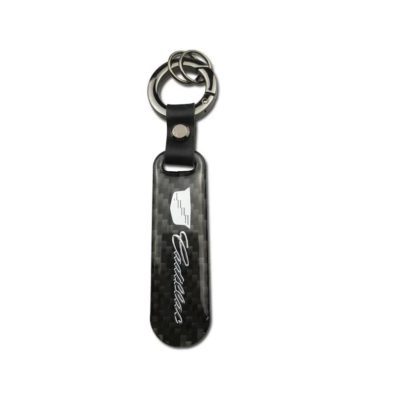

Carbon Fiber Keychain Car Keyring Pendant For Cadillac Seville XT4 CT4 CT5 STS CTS DTS ATS CT6 XT6 Escalade Auto Accessories