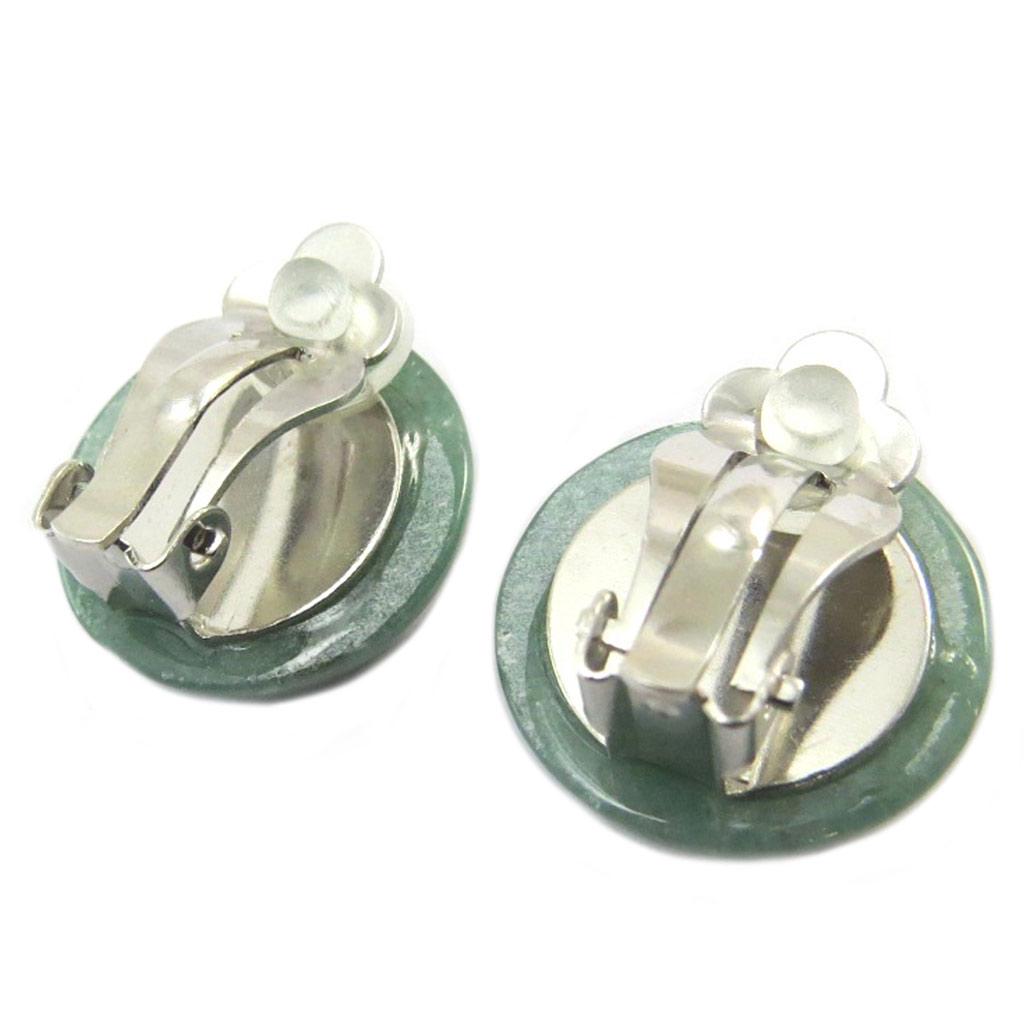 Les Trésors De Lily [P4053] - Aventurine Green 'Mineralia' Designer Clips - 18 Mm