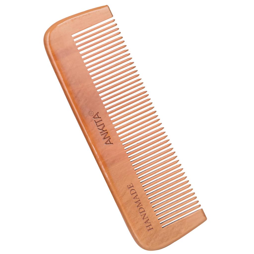 Ankita Wooden Handmade Hair Combs|No Static Hair Comb With Rounded Handle for Men, Women and Kids|Natural & Eco-Friendly|Anti-Bacterial Hair Stylin
