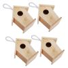 4Pcs Mini Outdoor Hängen Holz Vogel Haus Nester Käfig Ornament für Garten Balkon