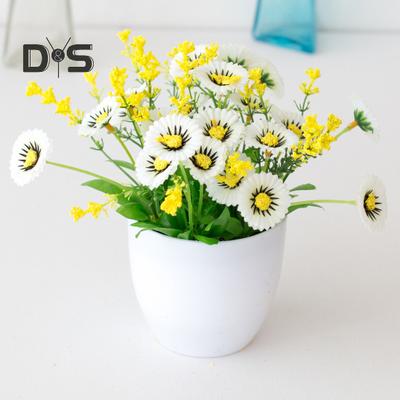 HOW-E Kunstig blomsterpotte Krysantemum skrivebordsdekor Plast Evig falsk potteplante for balkong