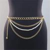 European and American Jewelry Waist Chain for Women Fashion Simple Multi-layer Pearl Chains with Skirt Decoration