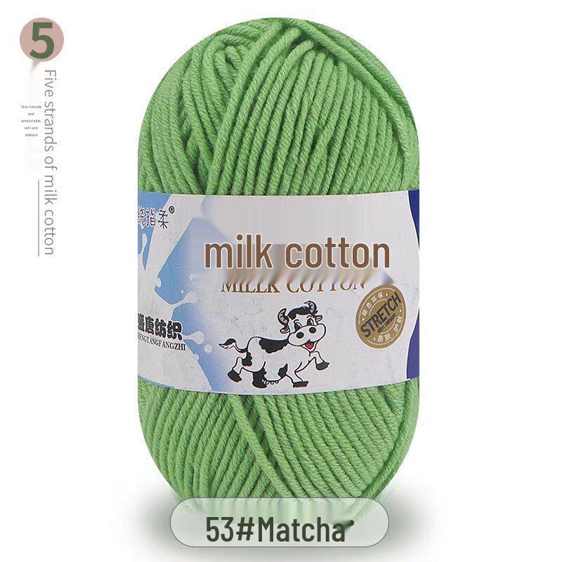 Five-Strand Milk Cotton Yarn for Crochet: Medium-Thick, Hand-Knitted DIY Kit for Dolls, Shoes, Scarves.