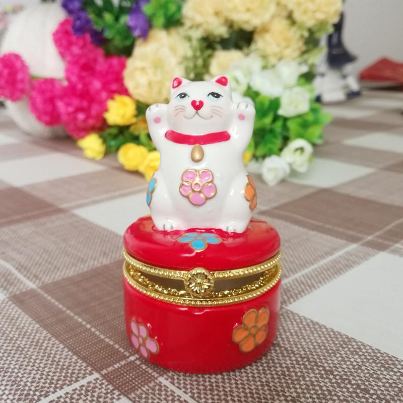 European and American Style Ceramic Handicraft Jewelry Box, Creative Home Furnishings Hand-painted Ceramic Storage Box