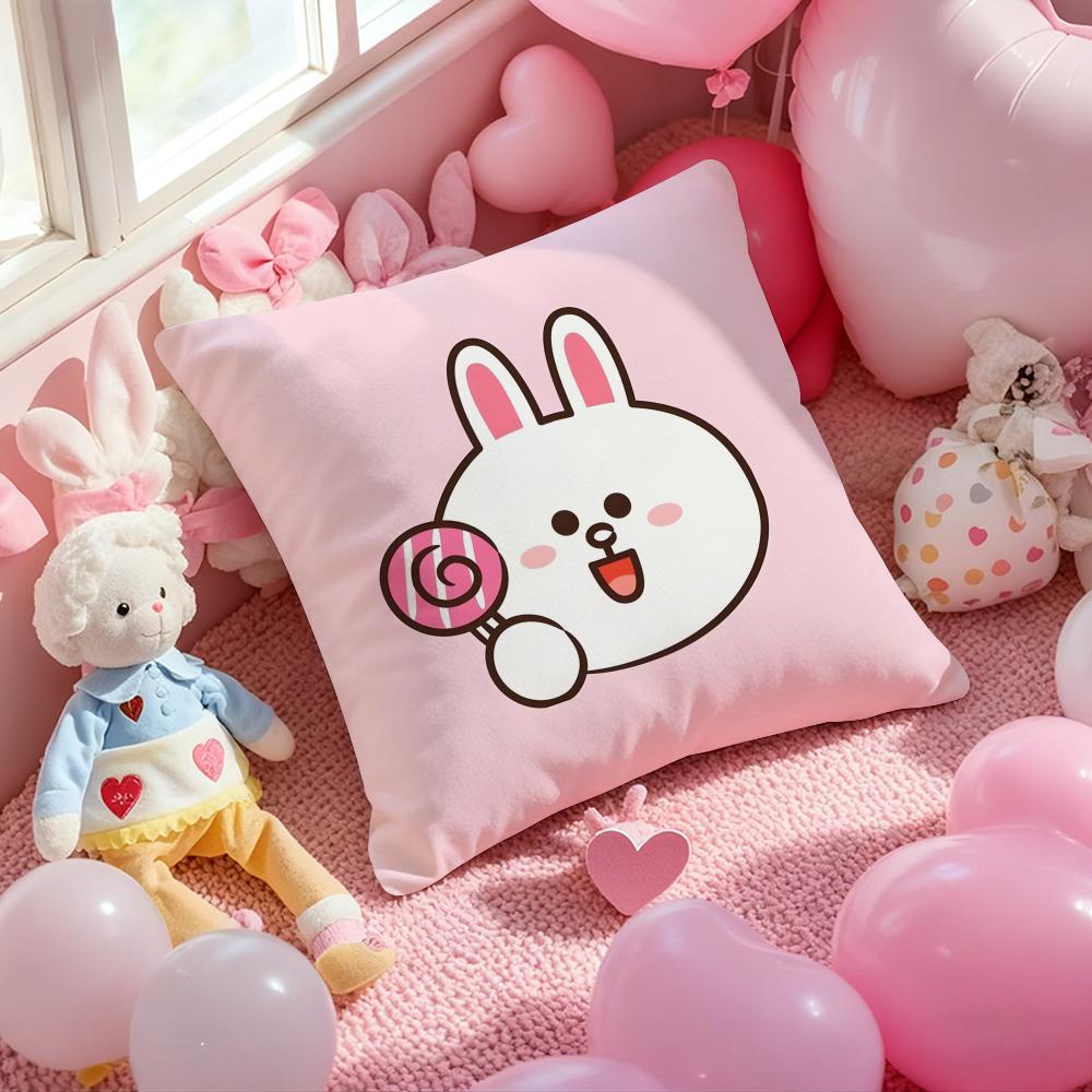 LINE FRIENDS brown bear and cony Cushion Cover Pattern Printed Pillowcase for Living Room Sofa Cushion Cover & Bedroom Decor