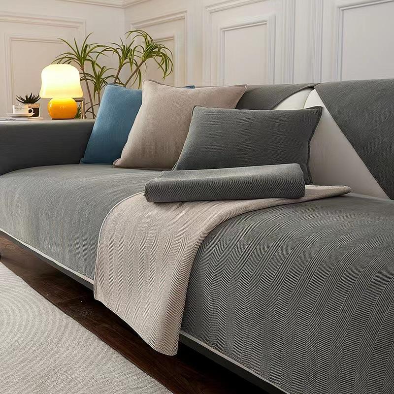 Thickened Sofa Cover Chenille Four Seasons Universal Pet Kids Cushion Non-slip Sofa Protective Cover Living Room Sofa Blanket