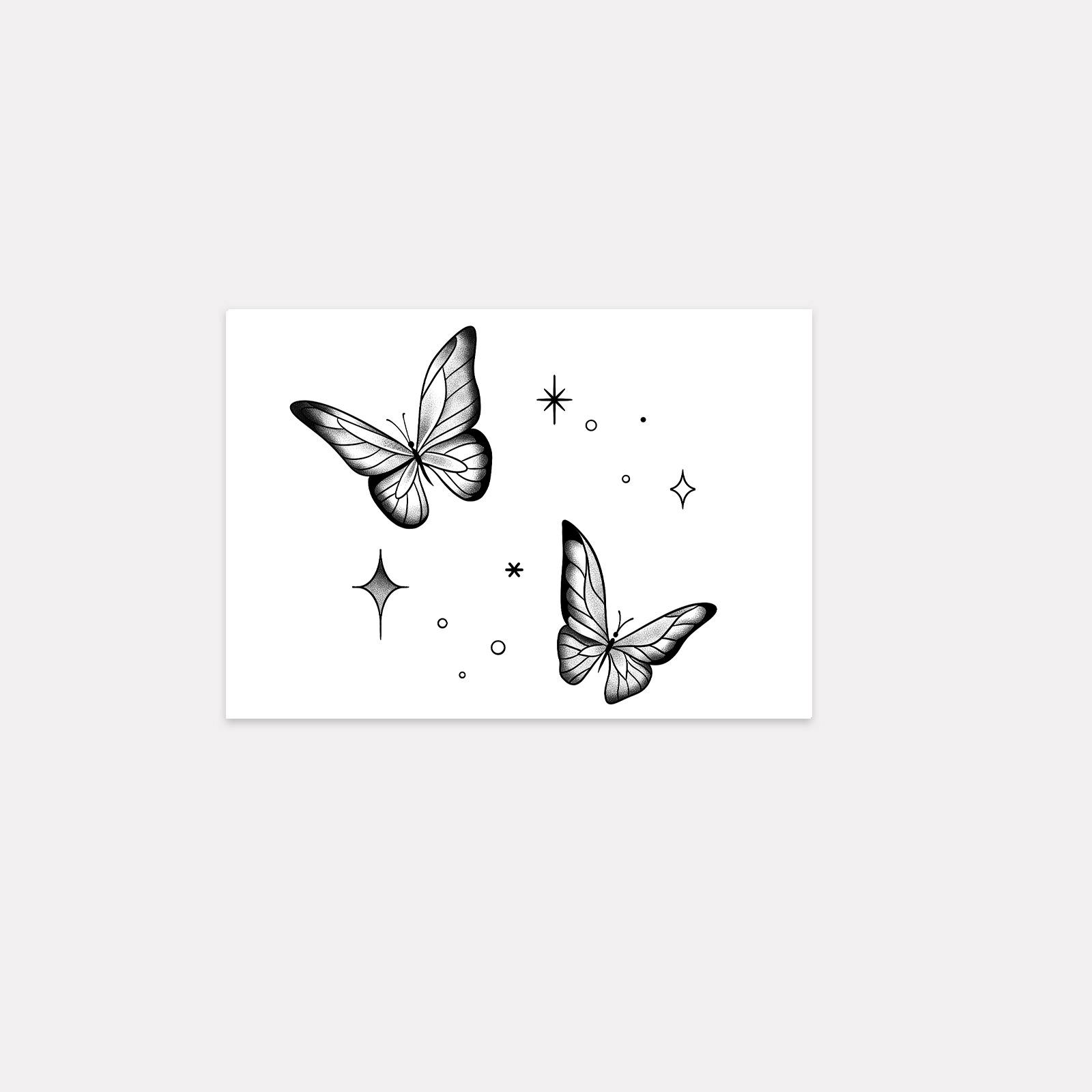 Advanced Sense Of Simplicity, Small Freshness And Beauty, Romantic Stars, Butterflies, Babes, Collarbone Tattoo Stickers 10*7CM