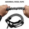 2pcs Abdominal Wheel Auxiliary Pull Rope Belly Exercise Trainer Roller Wheel Resistance Rope