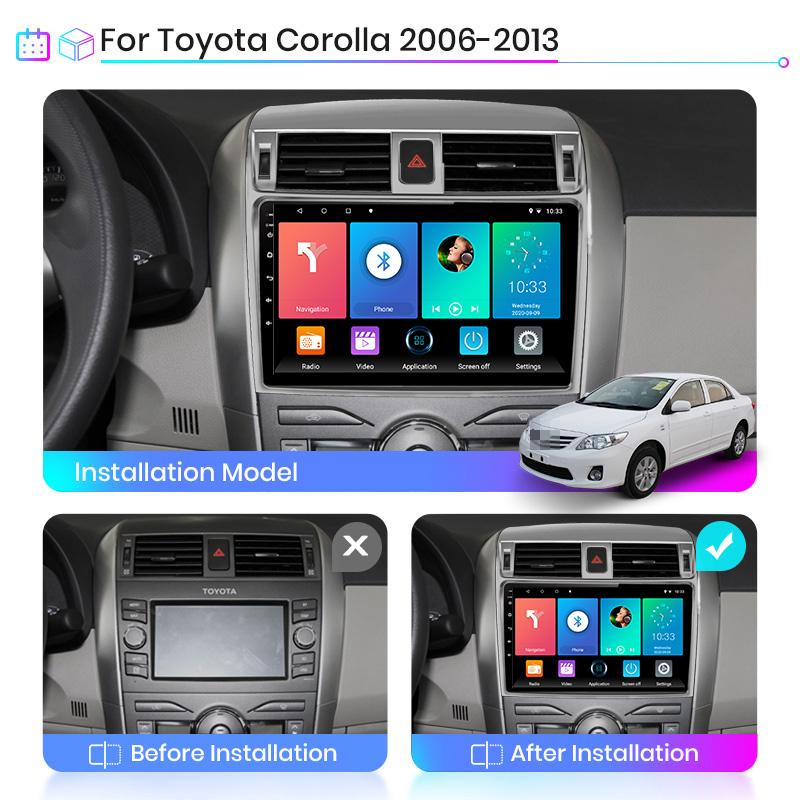 9 Inch Android Carplay For Toyota Corolla E140/150 2006-2013 Car Radio Multimedia Video Player GPS Navigation WIFI 2+32GB