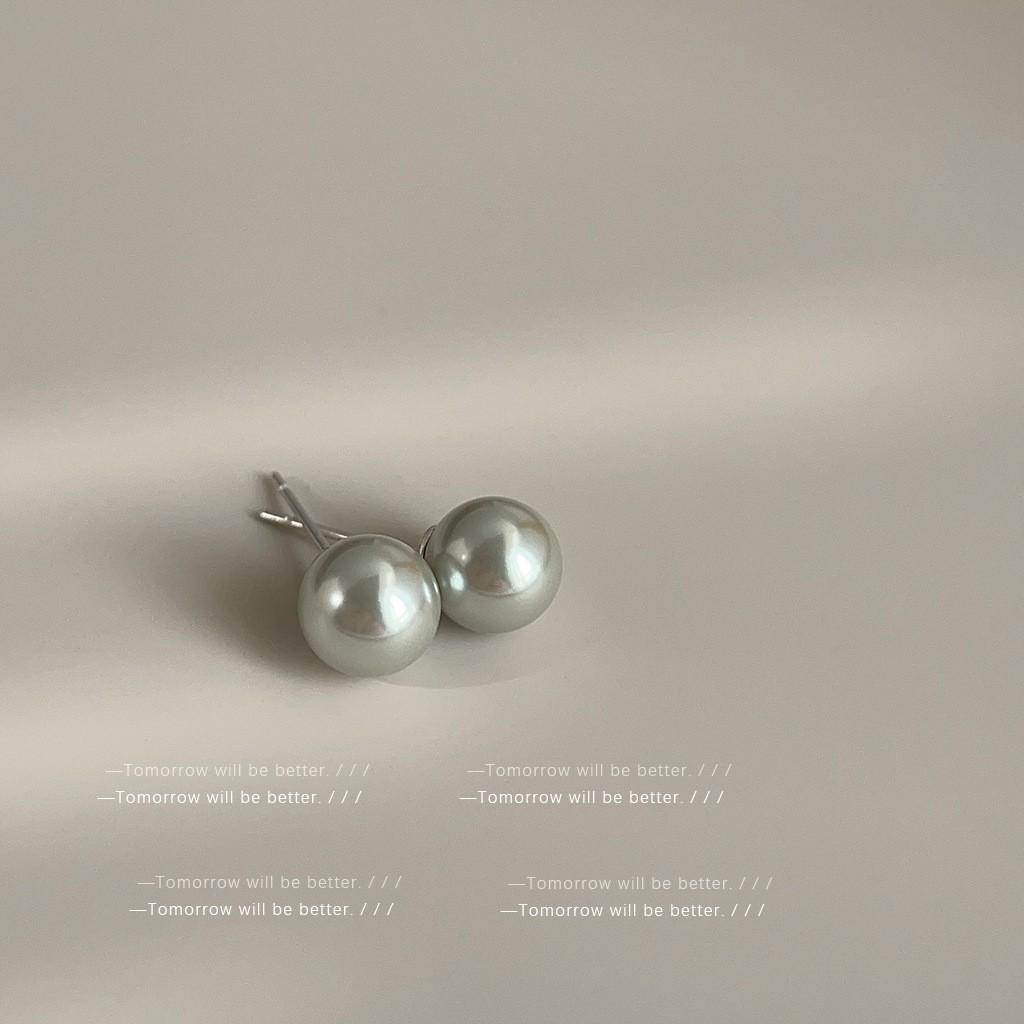 925 Silver Needle Pearl Stud Earrings Korean Niche Premium Earrings Commuter Versatile High Quality Earrings