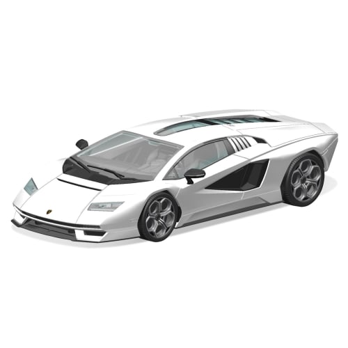 Aoshima Bunka Kyozai (AOSHIMA) 1/32 The Snap Kit Series Lamborghini Countach LPI 800-4 White Pre-Colored Plastic Model Kit 19-A