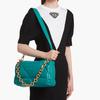 Prada Nappa Leather Soft Padded Quilted Patchwork Pattern Metal Chain Shoulder Crossbody Bag Women Bags Peacock-Blue 1BD306-2DYI-F0363-V-VAM