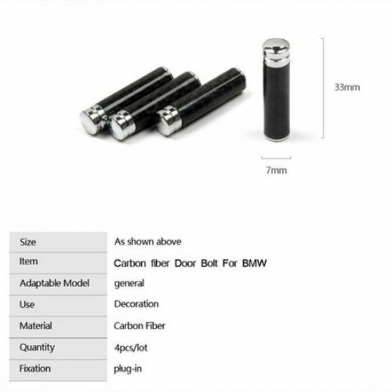 4x Carbon Fiber Car Interior Door Lock Knob P Cover Change for BMW 3 4 5 7