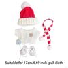 Doll Clothes Sweater Photo Props Detachable Cute Scarf Hat for 6.69inch Green stripe