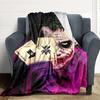 1pc Joker Cards Flannel Throw Blanket - HD Printed Lightweight Soft Warm All-Season Blanket for Sofa, Bed, Travel, Camping 125