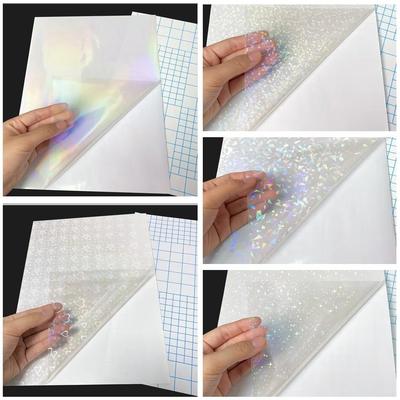5Pcs Self Adhesive Holographic Sticker Paper Vinyl Sticker For Cricut Stickers Trading Cards Photos