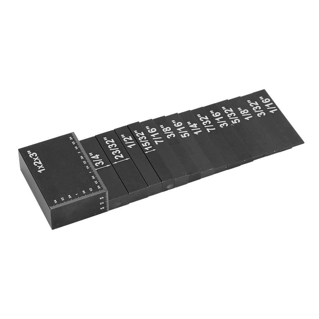 15pcs Setup Blocks Engraved Size Aluminum Alloy High Strength Height Gauge Set for Woodworking
