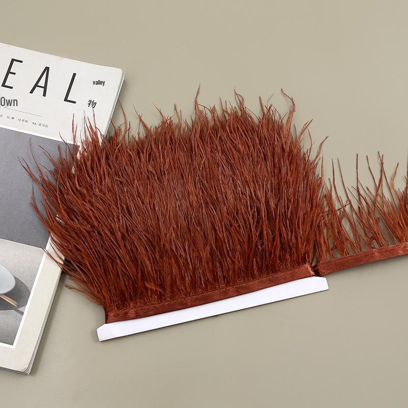 

In-Stock 8-10 cm Colored Ostrich Feather Trim for Clothing Cuffs and Hem or Lace Accessories