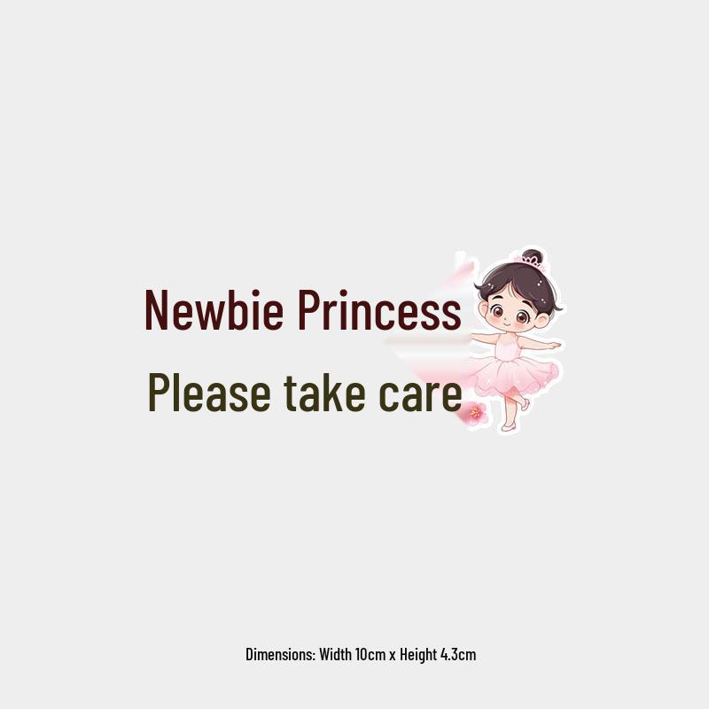 Princess Please Take Care: Creative Car Rear Window Warning Sticker