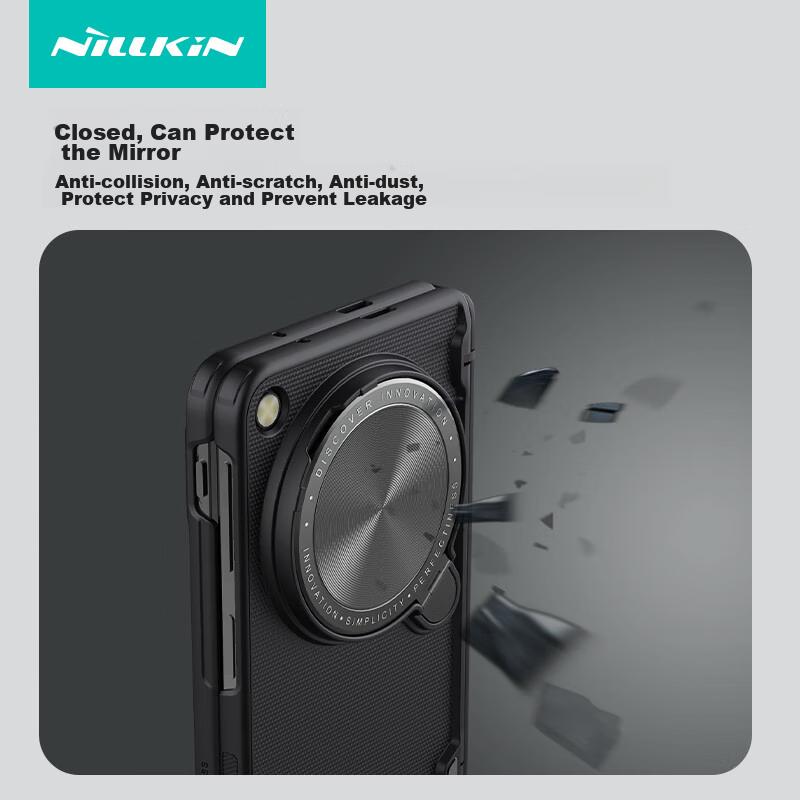 Case for OPPO Find N3/Collector's Edition, Matte Mirror Cover Stand Case, Full Protection Cover, Lens Scratch-Resistant, Slim Hard with Prop Black