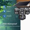 Echte Drei-Augen-Solarüberwachungskamera Zuhause Außen Garten 4G/WIFI Drei-Bildschirm-Kamera