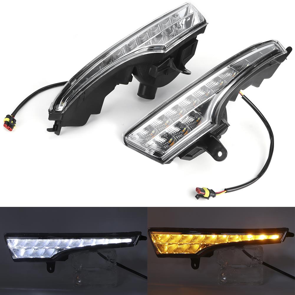 2pcs LED Daytime Running Light Turn Signal Lamp Dual Colors Fit for Nissan Altima 13-15