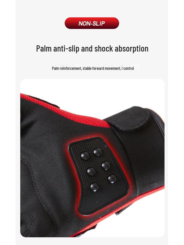 Men's Motorcycle Riding Gloves with Stainless Steel Hard Shell and Anti-Fall Protection for Mountain Biking