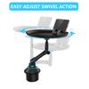 2 In 1 Car Cup Holder Tray Multifunctional Adjustable Vehicle-Mounted Dining Table Mobile Phone Bracket Easy