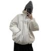 Women's Winter Patchwork Quilted Jacket with Mountain Eagle Design, Faux Rabbit Fur, and Thickened Cotton