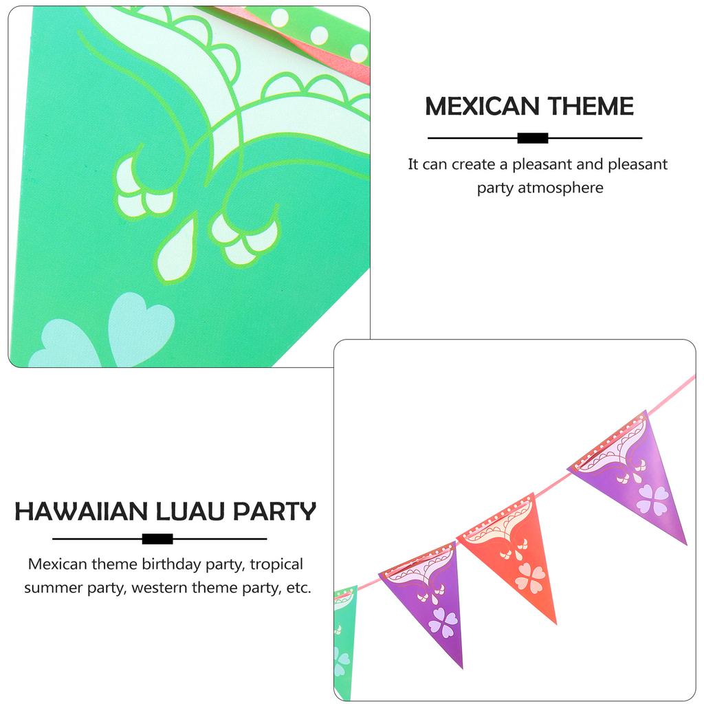 2 st Mexiko Dragflagga Mexikanskt Tema Banner Girlang Dekor Fiesta Party Tillbehör Dekoration Krans