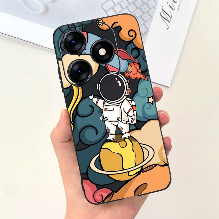 For Tecno Spark 10C KI5k KI5m Case Tecno Spark 10 Pro Spark10 Back Cover Shockproof Liquid Silicone Coque Astronaut Dinosaur