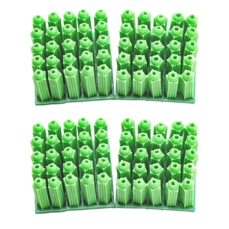  100pcs Green Nylon Expansion Plugs For High Load Bearing Wall Mount DIY Projects