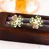 Elegant Zircon Flower and Pearl Stud Earrings - High-End Niche Design