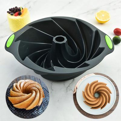Stampo per ciambelle a spirale in silicone riutilizzabile resistente al calore fai da te per chiffon cake, forniture per la casa, stampo per pane