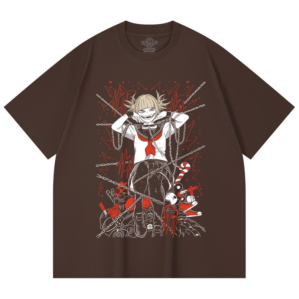 230 Gsm 100% Cotton My Hero Academia V8 Toga Print Unisex Heavy Cotton T Shirt