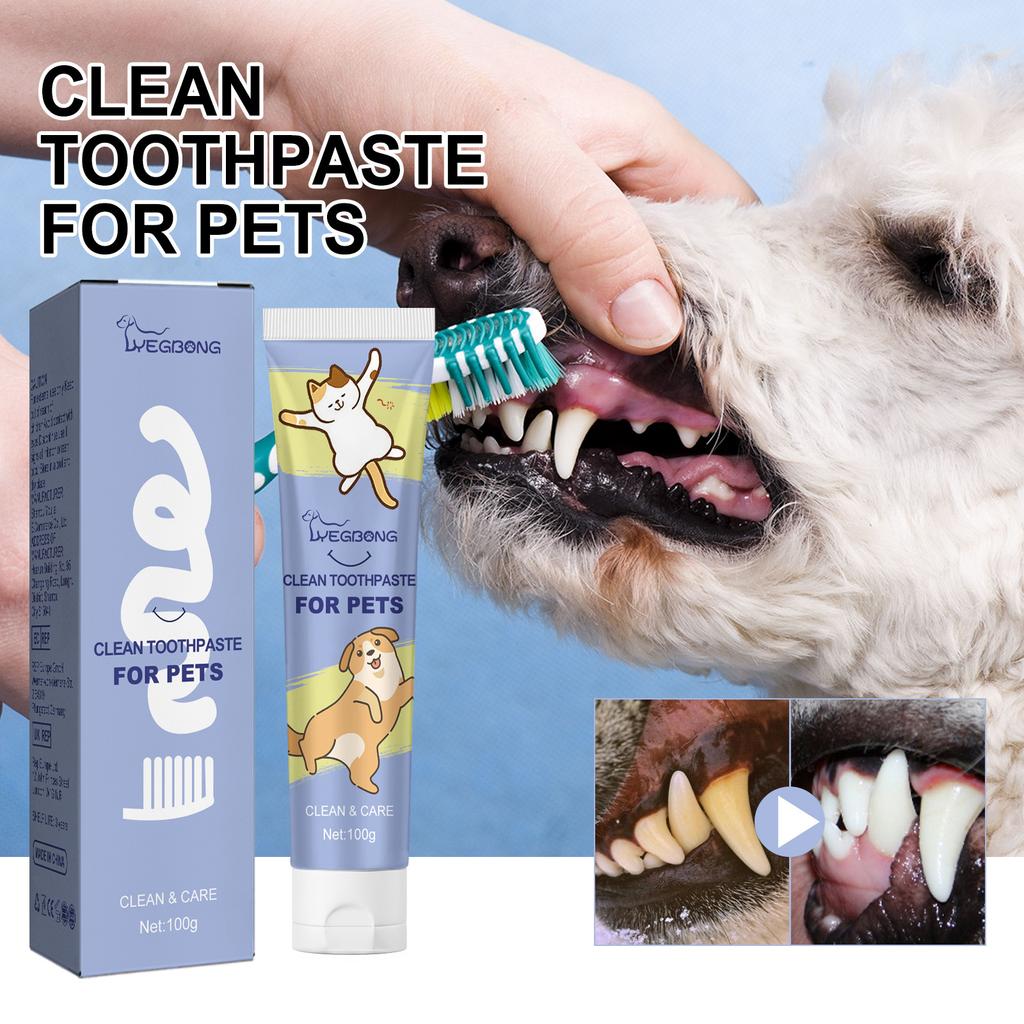 Yegbong Pet Cleaning Toothpaste Pet Cleaning Tartar Tooth Stain Repair Tooth Cleaning White Cat and Dog Oral Cleaning, Repair and Care