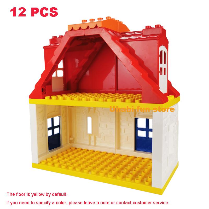 Big Building Blocks House Architecture Window Wall Roof Furniture Series Scene Accessories Assembly Children's Educational Toys